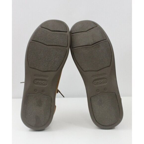 Crocs Men Shoes Venture Loafer Casual Lace Up Nubuck Leather Brown Size 10 - Picture 5 of 15